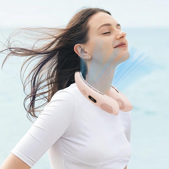Fiudx Liquidación de ofertas flash Ventilador colgante portátil Manos Ventilador sin aspas Operado Ventilador personal portátil Diseño de auriculares recargable sin hojas Ventilador de cuello colgant