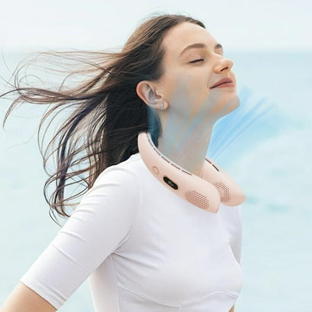 

Vxdvou Portable Hanging Fan Hands Free Bladeless Fan Operated Wearable Personals Fan Leafless Rechargeable Headphone Design USB Powered Hanging Necks Fan 3 Speeds