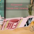 thumbnail image 6 of Hinged Case Compatible Galaxy Z Flip 4 Wristband Stand Case &Camera Screen Protector,Full Body Protection PU Leather Cover Case,Thin Phone Case for Samsung Galaxy Z Flip 4 5G Case Pink, 6 of 14