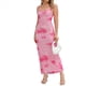 thumbnail image 2 of Vestido Midi Ajustado con Fruncido Floral para Mujer, de y de , Ideal para Invitadas de Boda, Cócteles y Salidas de Verano 2025. Rosa Roja L, 2 of 10