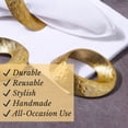 thumbnail image 4 of Set of 12 Handcrafted Napkin Rings - Aluminum Round Napkin Holders for Dining Table Décor (Metallic Gold), 4 of 7