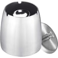 thumbnail image 1 of Cenicero grande a prueba de viento para cigarrillos, cenicero de acero inoxidable con tapa a prueba de olores, cenicero portátil para interior y exterior, con alfombrilla antideslizante y resistente a los arañazos (plata) Sailing Electrónica, 1 of 4