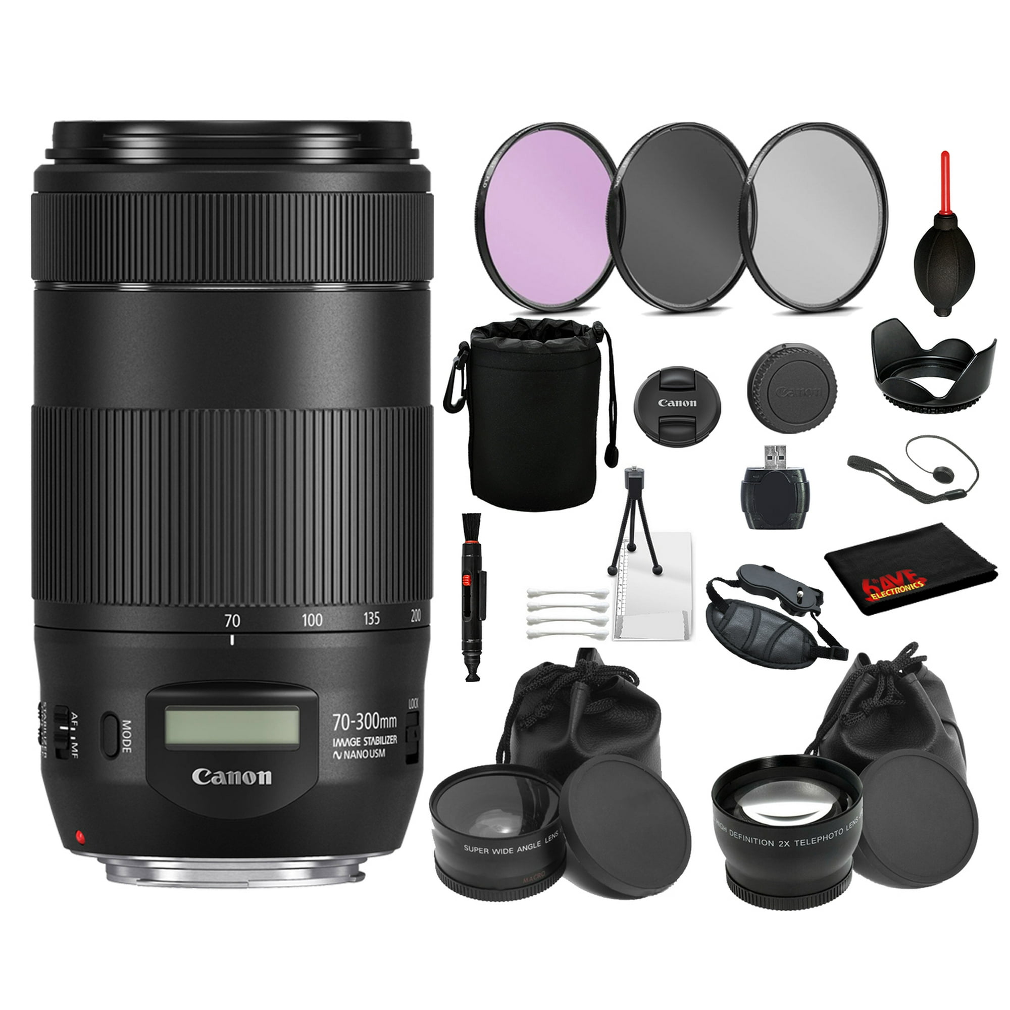 Canon EF 70-300mm f/4-5.6 IS II USM Lens with Bundle Package Deal