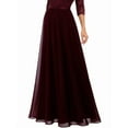 thumbnail image 2 of Women'S Formal Dress Mother of the Bride Dress 3/4 Sleeve Wedding Guest Dress Maxi Evening Gown Wine Red M, 2 of 4