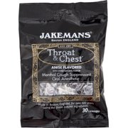 Jakemans Lozenges Throat & Chest Liqurce Menthol 30 Pieces