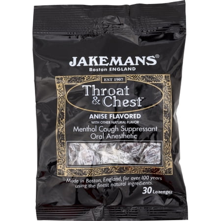 Jakemans Lozenges Throat & Chest Liqurce Menthol 30 Pieces
