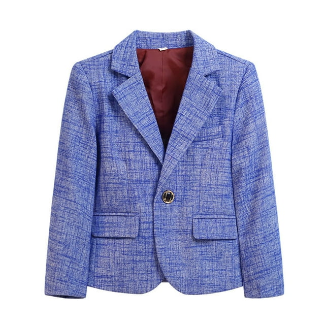 zbxnLI Boys' Blazer School Uniform Button Open Front Suit Evening Wedding Outerwear with Pockets