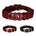 thumbnail image 2 of Cow Leather Dog Collar Genuine Leather Big Dog Collars Labrador Pet Collars Accessories for Medium Large Dogs German Shepherd ShopWise Round, 2 of 8