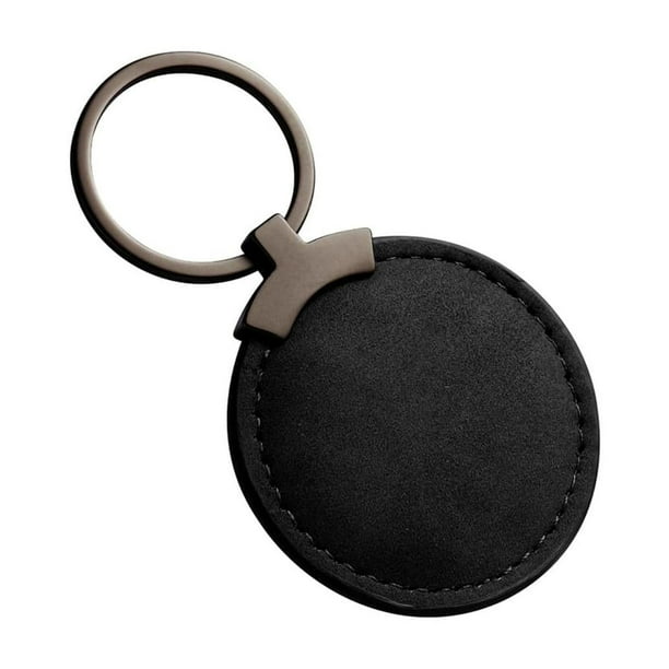Llavero circular de curpiel acolchado-Runder negro 45782