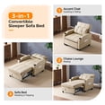 thumbnail image 6 of Ktaxon Sleeper Sofa Bed Convertible Chair Faux Leather 3-in-1 Futon Sofa with Lumbar Pillow for Living Room Bedroom Office Apartment Furniture Beige, 6 of 13