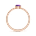 thumbnail image 2 of ANGARA Natural Amethyst Solitaire Parallel Split Shank Ring in 14K Rose Gold for Women (Size-5mm) | February Birthstone, Birthday, Anniversary, Jewelry Gift for Women | Natural Amethyst Ring, 2 of 8