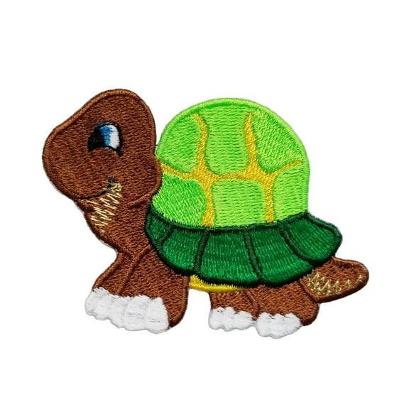 Baby Animal Turtle Fully Embroidered Sew/Iron On Patch 3.0" x 2.25"