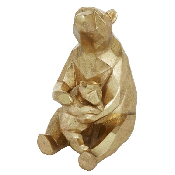 6" x 10" Gold Resin Bear Sculpture, by CosmoLiving by Cosmopolitan