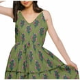 thumbnail image 5 of Moomaya Cotton Casual Sleeveless Spaghetti Strap V-Neck Long Dress For Women, 5 of 6