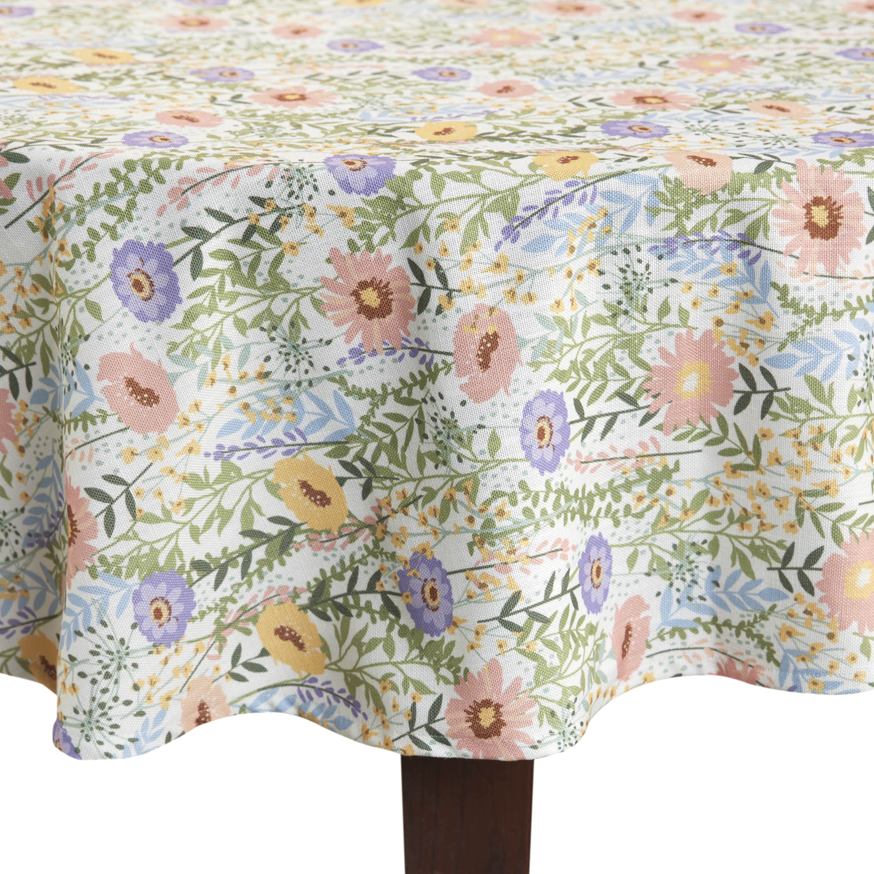 Easter Floral 70" Round Tablecloth - 100% Cotton, Multi-color