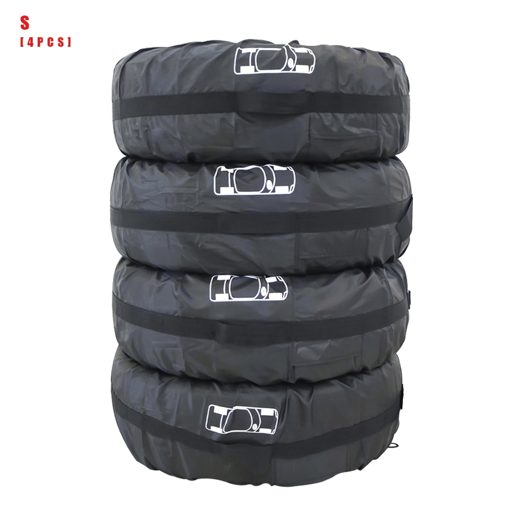 4pcs Car Spare Tire Cover Case Polyester Auto Wheel Tires Storage Bags