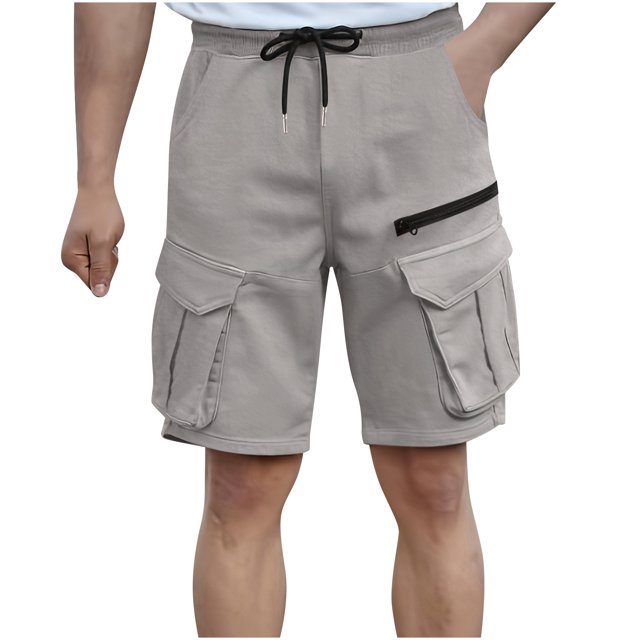 Liquidation de Shorts pour Hommes! Shorts Cargo pour Hommes Taille Élastique Course Randonnée Bermudas Longueur Genou Vêtements d'Été Décontractés avec Multiples Poches