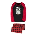 thumbnail image 5 of Christmas Family Matching Pajamas Christmas Pjs Holiday Nightwear Sleepwear Sets Long Sleeve Red and Black Plaid Pants Pjs HAPPY NEW YEAR 2026, 5 of 5