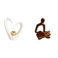 thumbnail image 1 of Figura decorativa de escritorio con forma de corazón, escultura abstracta de pensador, figura humana de resina cerámica. Ideal para estantería de ofic, 1 of 8