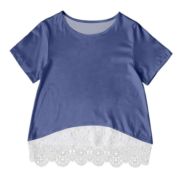 Tanghaowl Girls Shirts,Shirts for Girls Girls Short Sleeve Crop Tops Oversized T Shirts T-Shirts Summer Tops Basic Tees