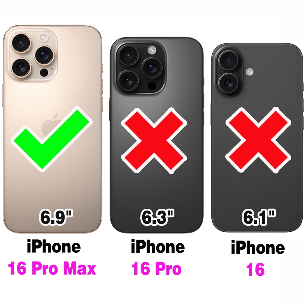 Asuwish Compatible with iPhone 16 Pro Max 6.9 inch Phone Case Zipper Wallet Tempered Glass Screen Protector Strap Flip Card Holder Cell Cover for i Phone16 16Pro i16 ProMax 16ProMax Women Girls Black