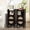 Black, variant on Modern Narrow Wood Bedside Table Set of 2, Small End Table with 2 Drawers for Bedroom, Living Room