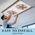 thumbnail image 5 of 4 Pack Country Star Fluorescent Light Covers for Ceiling Lights Rust Yellow Stars Berry Brown Plaid Beige Wood Grain Magnetic Ceiling Light Covers Overhead Light Filters for Office Classroom Home, 5 of 9