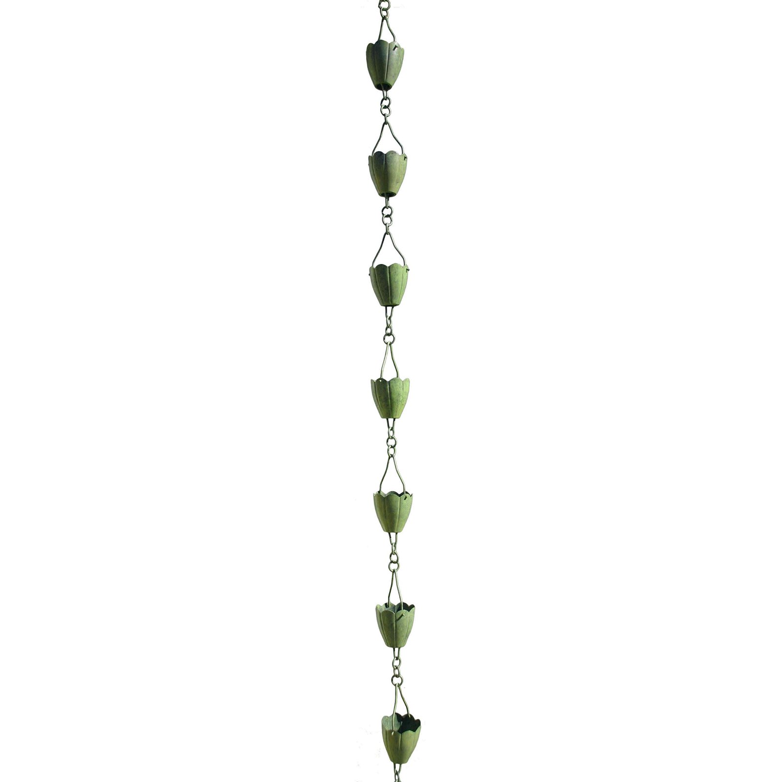 Patina Products Verdigris Flower Cup Rain Chain R253 - image 2 of 3