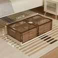 thumbnail image 3 of 2Pack Large Under Bed Storage Containers, Stackable Rolling Storage Plastic Containers, Multi-Purpose Foldable Stackable Bins with Wheels for Clothes Shoes Blankets for Clothes Shoes and Duvets, 3 of 7