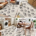 thumbnail image 5 of Farmhouse Dandelion Area Rugs 4'x6', Washable Small Throw Rugs for Office Bathroom, Spring Modern Country Flower Black Beige Indoor Outdoor Rug Non-Slip Low Pile Carpet Runner Reversible Floor Mats, 5 of 8