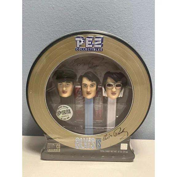 Pez Dispensers Elvis Tin With CD New In Package ( Brand New ) Sealed