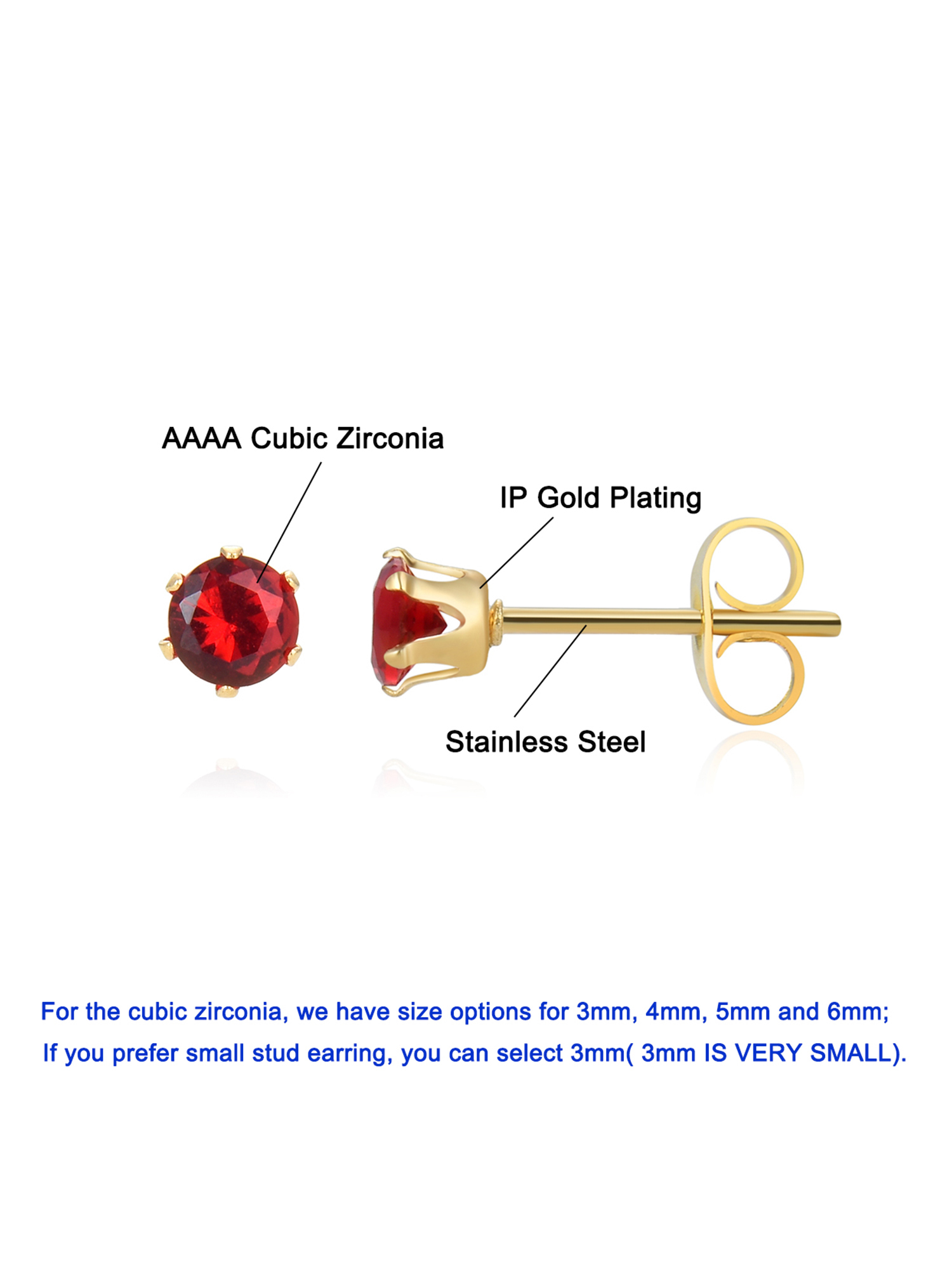 Justjandm 12-Pair Cubic Zirconia Stud Earring Set photo 2