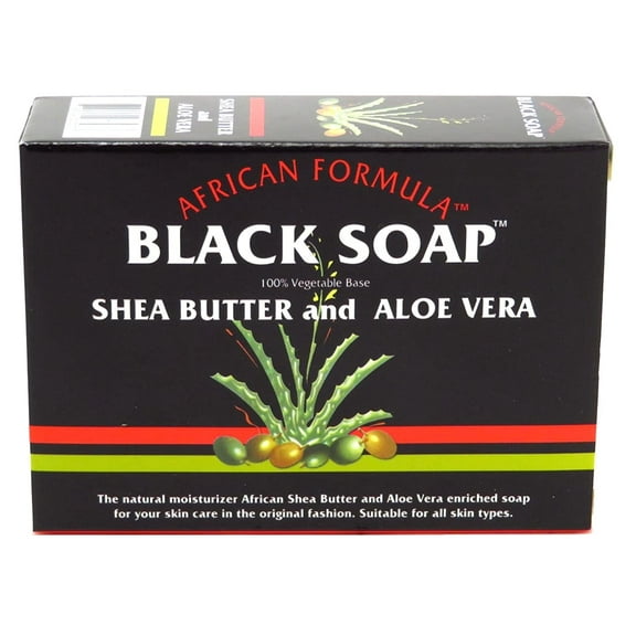 African Formula Black Soap Shea Butter and Aloe Vera, 3.5 oz, 3 Pack