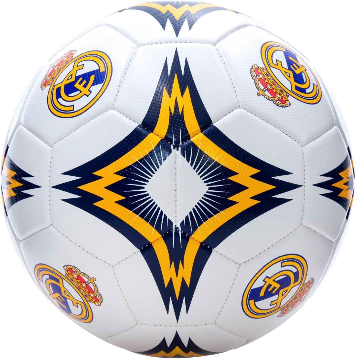 Icon Sports Official Licensed Real Madrid Soccer Ball Prism Design - White Size 5 Textured