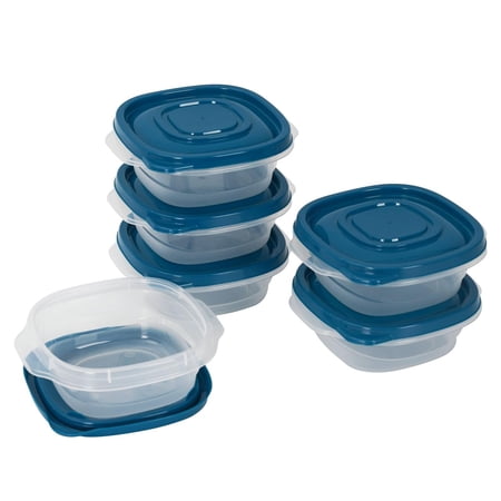 Square 1.26cup Plastic Food Storage Container 6 Pack