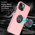 thumbnail image 5 of For Motorola Moto G Play 2024 Hybrid Military Grade with Flat Metal Ring Stand 360° Rotation Kickstand Hard PC Back Slim Fit Phone Case Cover by Xpression - Pink, 5 of 8
