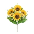 thumbnail image 2 of Under $3 Artificial Sunflower Stem Sunflower Faux Spray Plastic For Living Room Vase Filler Wedding Arch Arrangement (D) (1Pc), 2 of 3