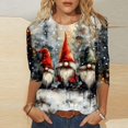 thumbnail image 2 of LbsKUS Reduced,Women's Christmas Tees Funny Gifts 3/4 Sleeve Pullover Tops Ladies Clothes Snowflake Snowman Graphic Tee Shirts Trendy Baggy Crewneck Tshirt(Multicolor,XXL), 2 of 5