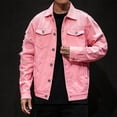 thumbnail image 5 of Fashion YLSDY Hippy Victorian Western Ripped Coat for Mens Winter Fall Long Sleeve Denim Outfits Mens 2025 Trendy Distressed Denim Jacket Pink XXXXXL, 5 of 9