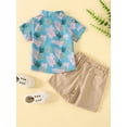 thumbnail image 3 of Wassery Baby Boy Summer Beach Outfits 12M 18M 2T 3T 4T 5T Toddle Boy Summer Clothes Casual Short Sleeve Pineapple Print Button Down Shirt + Shorts Hawaiian Style 2Pcs, 3 of 8