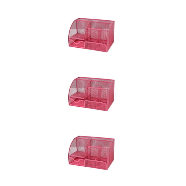 Methold Organizador de escritorio de metal Hallow Gran capacidad Lavable Reutilizable Hogar Oficina Dormitorio Pluma Pegamento Tijeras Titular Type1 NO1
