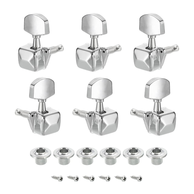 Unique Bargains Semi Fermé Guitare Tuners Corde Tuning Chevilles Clés Machine Têtes Ensemble