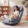 thumbnail image 2 of ELLEGNT 360° Swivel Floor Gaming Chair – Folding, Adjustable Lounger Couch for Lazy Relaxation, Gray, 2 of 10