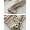 thumbnail image 7 of CoCoMangos Women Knit Pashmina Shawl Wrap Open Front Batwing Long Sleeve Cardigan Sweaters with Tassel Winter Warm Chunky Cape, 7 of 7