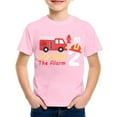 thumbnail image 4 of shoper Car Tees, Boys Shirts Size 8 Vehicle Print Crew Neck Short Sleeve Soft Summer Tops Back to School T-Shirts Toddler To Big Kid Light Pink 120, 4 of 5