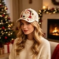 thumbnail image 6 of Forestwhale 3D Beaded Santa Baseball Cap Washed Rhinestone Dad Hat Winter Holiday Adjustable Sun Hat for Festive Style, 6 of 6