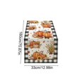 thumbnail image 3 of Fall Linen Table Runner, Maple Leaf Pumpkin Print Fall Harvest Thanksgiving Table Runners for Dining Table Decor, 3 of 6