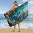 thumbnail image 4 of Mermaid Glitter Fish Scale Girls Beach Towel – with A Unique Design, Extra Large,XL (32”x 63”) for Kids & Adults, 4 of 7
