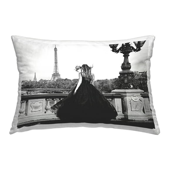 Stupell Industries Girl in Gown Cityscape Decorative Printed Throw Pillow Design by Reinders.