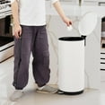 thumbnail image 6 of 30L/8 Gallon Round Trash Can,Modern Garbage Can with Soft Close Lid and Foot Pedal,Compact Wastebasket with Removable Inner Bucket,Stainless Steel Garbage Bin for Office,Bedroom,Living Room, 6 of 7